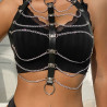 Subblime - Harnais Poitrine Chaîne S En Cuir Noir Taille Unique